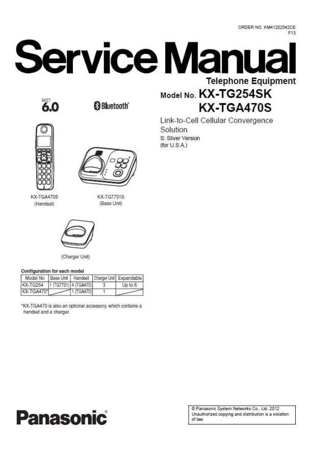 KX-TG254SK, KX-TGA470S